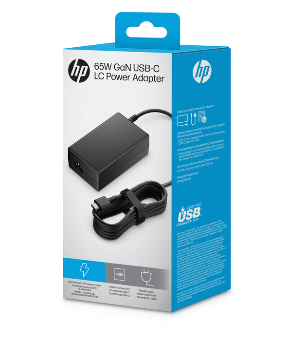 EAN 199896483377 - HP 65W GaN USB-C LC Power Adapter adaptador e inversor de corriente Interior Negro imagen 5