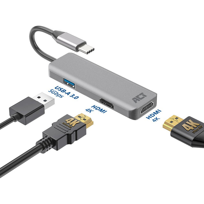 EAN 8716065550283 - ACT AC7013 base para portátil y replicador de puertos Alámbrico USB 3.2 Gen 1 (3.1 Gen 1) Type-C Negro, G imagen 4