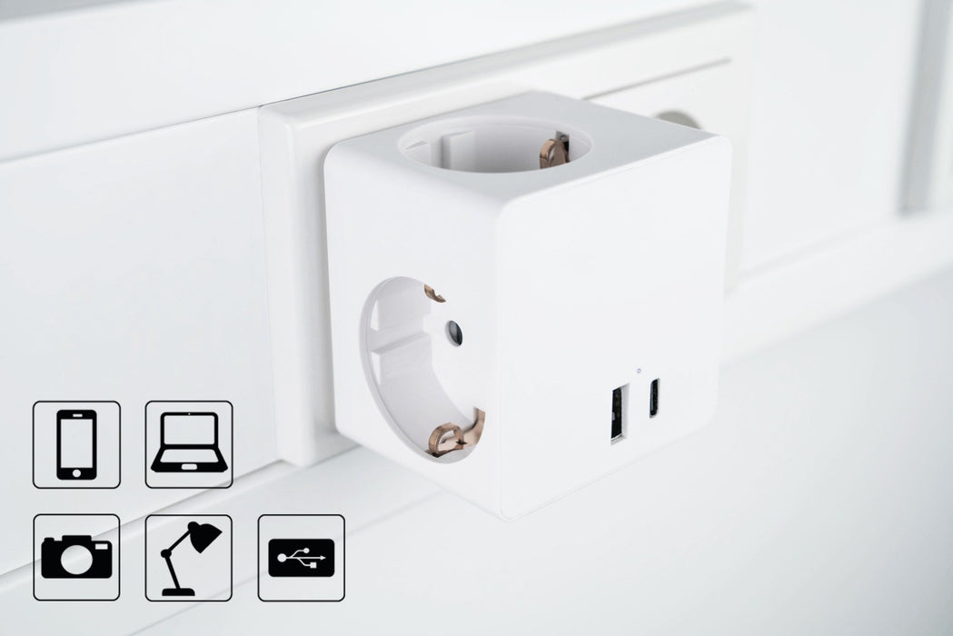 EAN 4066857001993 - Alcasa SW01-W base múltiple 3 salidas AC Interior Blanco imagen 4