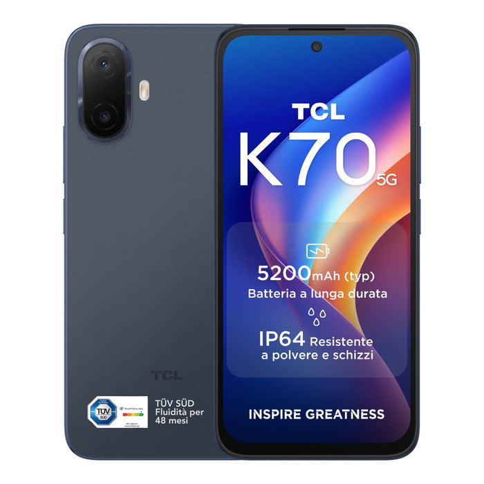 EAN 4894461979144 - TCL K70 5G 17,3 cm (6.8") SIM doble Android 16.0 USB Tipo C 4 GB 128 GB 5200 mAh Azul imagen 1