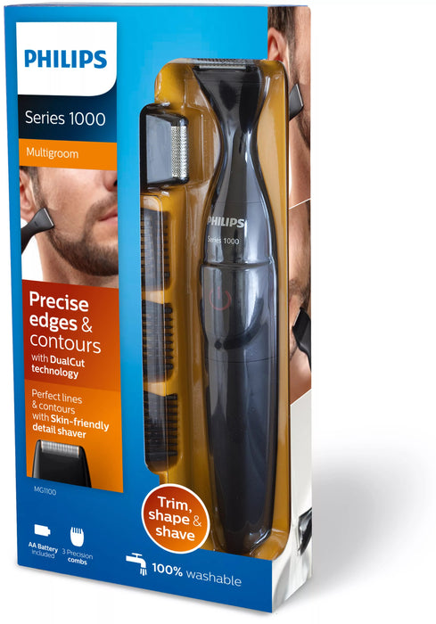EAN 8710103701583 - Philips MULTIGROOM Series 1000 MG1100/16 depiladora para la barba 4 5 mm Negro, Rojo imagen 3