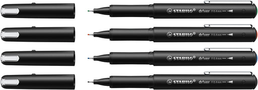 EAN 4006381614986 - STABILO dr!ver rotulador de punta fina Fino Negro, Azul, Verde, Rojo 4 pieza(s) imagen 2