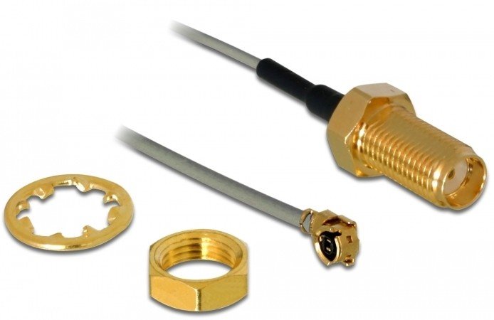 EAN 4043619899197 - DeLOCK 89919 cable coaxial 1 m SMA MHF I Negro, Gris imagen 1