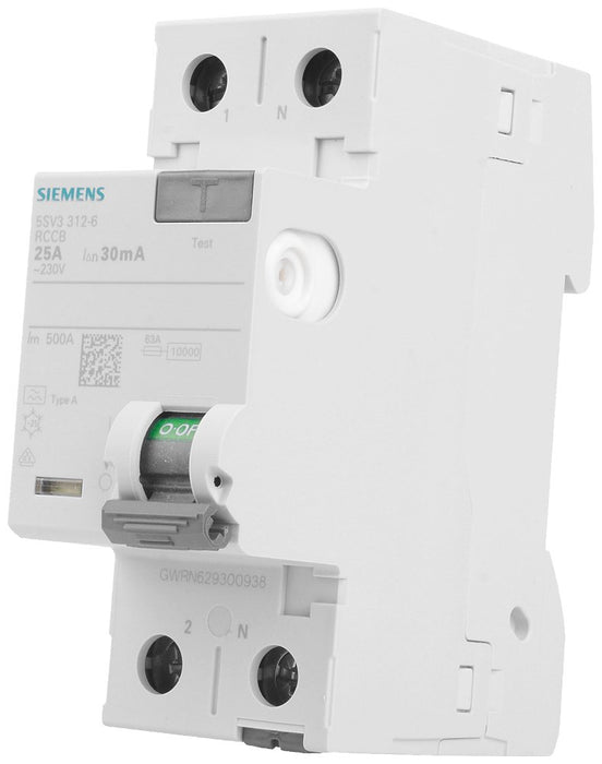 EAN 4001869429632 - Siemens 5SV3312-6 corta circuito Interruptor diferencial Tipo A 2P imagen 3