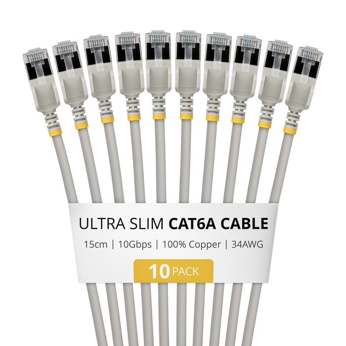 EAN 65030935999 - StarTech.com 6ASTP34GRS15CM10PK cable de red Gris 0,15 m Cat6a U/FTP (STP) Alrededor imagen 1
