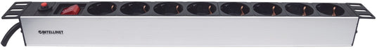 EAN 0766623713986 - Intellinet 713986 unidad de distribución de energía (PDU) 8 salidas AC 1U Aluminio, Negro imagen 3