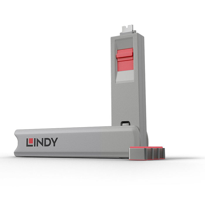 EAN 4002888404259 - Lindy 40425 bloqueador de puerto Bloqueador de puerto + clave USB Tipo C Rosa 5 pieza(s) imagen 1