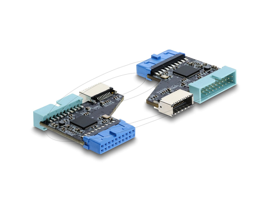 EAN 4043619673438 - DeLOCK 67343 cambiador de género para cable USB 5 Gbps 20 pin header 2x USB 5 Gbps 20 pin header Negro imagen 1
