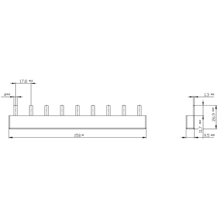 EAN 4001869318318 - Siemens 5ST3614 barra colectora 1 pieza(s) 18 mm imagen 2