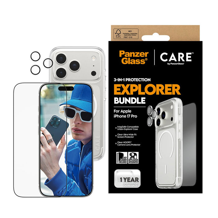 EAN 5715685027390 - PanzerGlass ® | CARE by ® 3-in-1 Flagship Explorer Bundle iPhone 17 Pro Protector de pantalla Apple 1 pie imagen 3