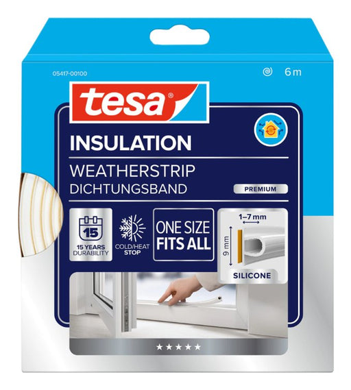 EAN 4042448829016 - TESA 05417-00100-03 burlete aislante 6 m Ventana Weather seal Autoadhesivo Blanco imagen 1