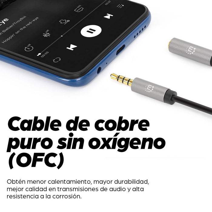 EAN 0766623356046 - Manhattan 356046 cable de audio 3 m 3,5mm Negro, Plata imagen 12