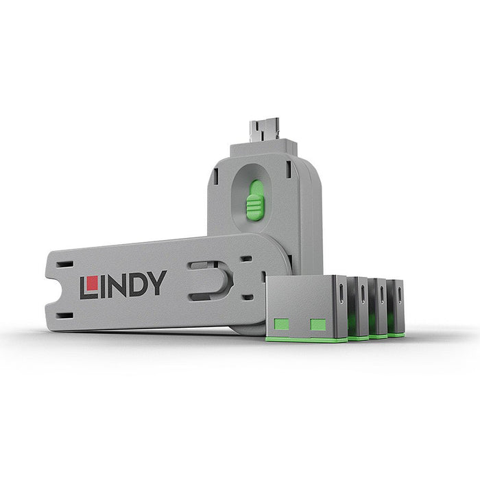 EAN 4002888404518 - Lindy 40451 bloqueador de puerto Bloqueador de puerto + clave USB tipo A Verde Acrilonitrilo butadieno es imagen 1