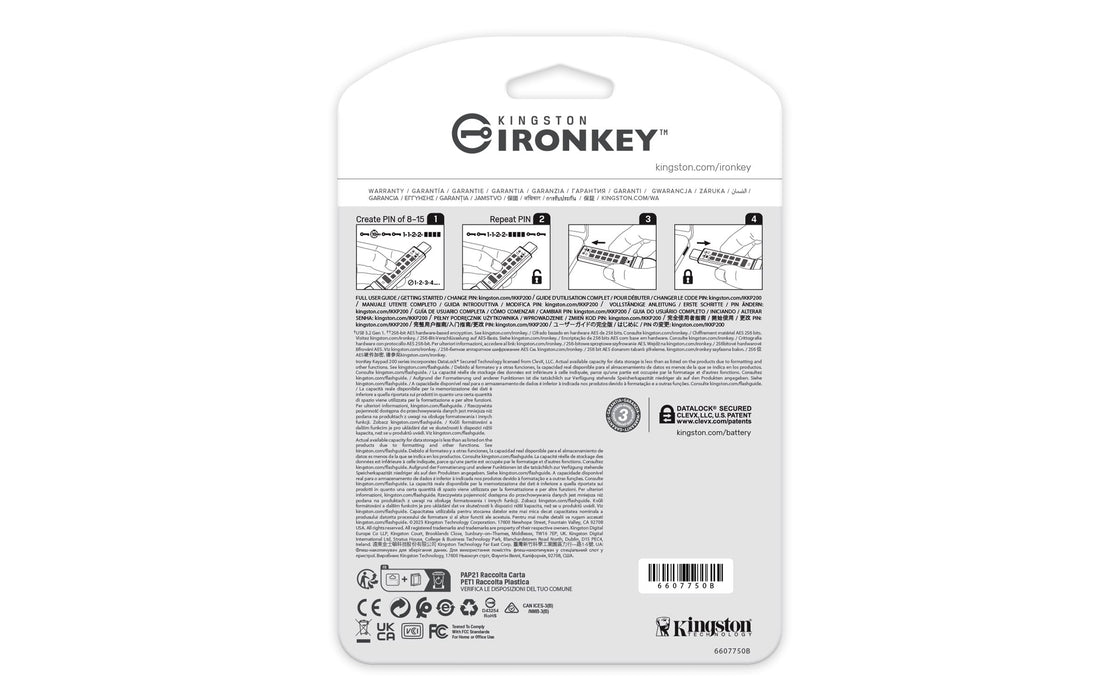 EAN 0740617336627 - Kingston Technology IronKey Keypad 200 unidad flash USB USB Tipo C 3.2 Gen 1 (3.1 Gen 1) Azul imagen 4
