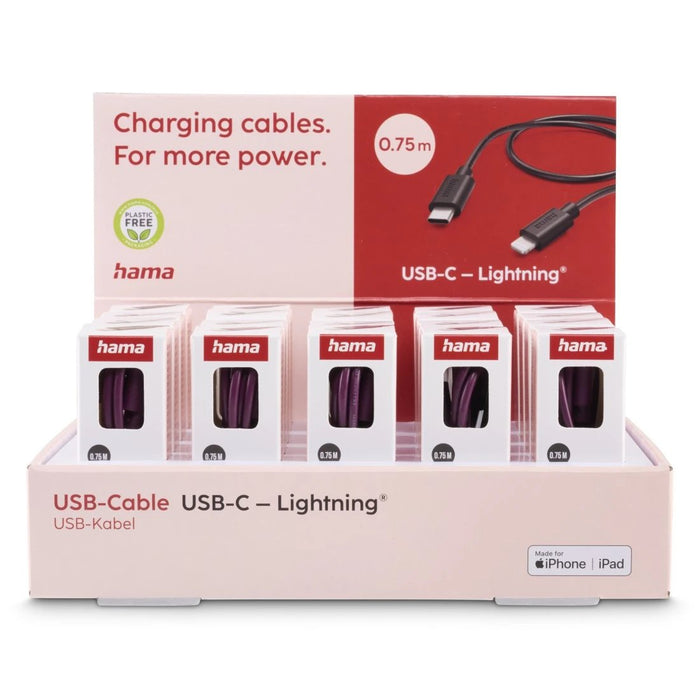 EAN 4047443533005 - Hama 00201733 cable de conector Lightning 0,75 m Negro, Blanco imagen 2