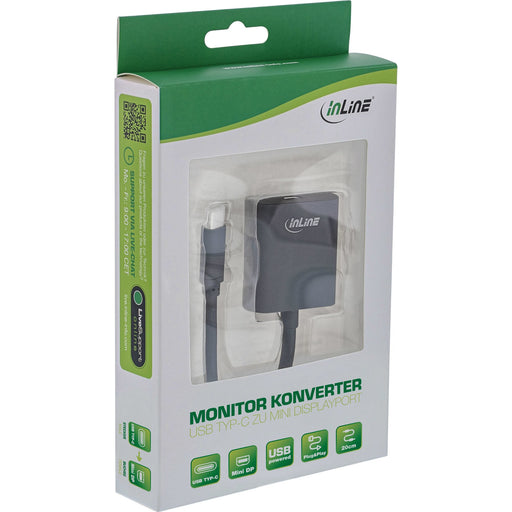 EAN 4043718271191 - InLine 64105B adaptador de cable de vídeo 0,2 m USB Tipo C Mini DisplayPort Negro imagen 2