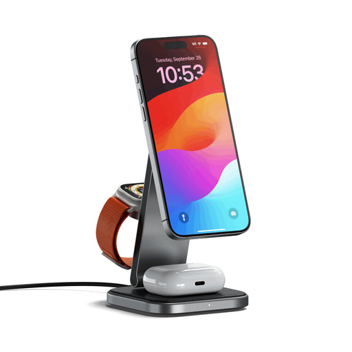 EAN 810086361175 - Satechi ST-Q31FM-EA cargador de dispositivo móvil Auriculares, Smartphone, Reloj inteligente Gris, Negro U imagen 1
