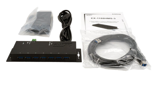 EAN 4718359118821 - EXSYS EX-1188HMS-3 hub de interfaz USB 3.2 Gen 1 (3.1 Gen 1) Type-B 5000 Mbit/s Negro imagen 2