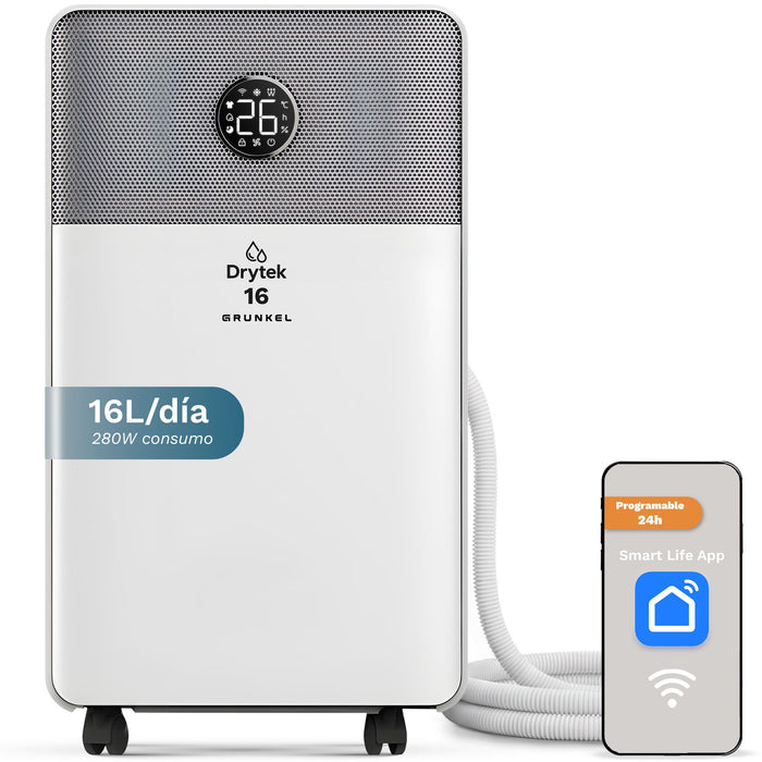 EAN 8426156019390 - Grunkel DH-16DT deshumidificador 2 L 42 dB 280 W Blanco imagen 1