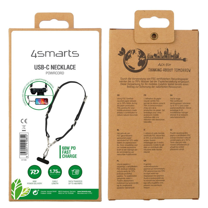 EAN 4252011910854 - 4smarts 541386 cable USB 1,75 m USB C Negro imagen 8
