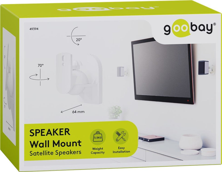 EAN 4040849493942 - Goobay 49394 soporte de altavoz Pared Acrilonitrilo butadieno estireno (ABS) Blanco imagen 6