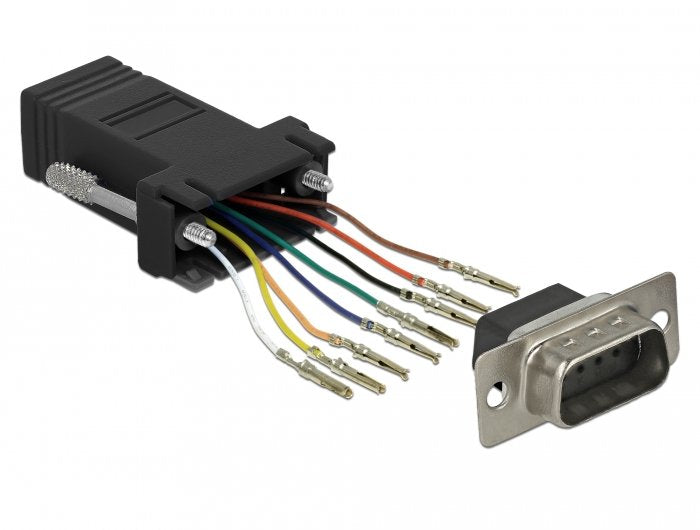 EAN 4043619661664 - DeLOCK 66166 cambiador de género para cable Sub-D Rj-45 Negro, Acero inoxidable imagen 1