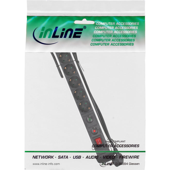 EAN 4043718188307 - InLine 4043718188307 base múltiple 1,5 m 6 salidas AC Interior Negro imagen 3