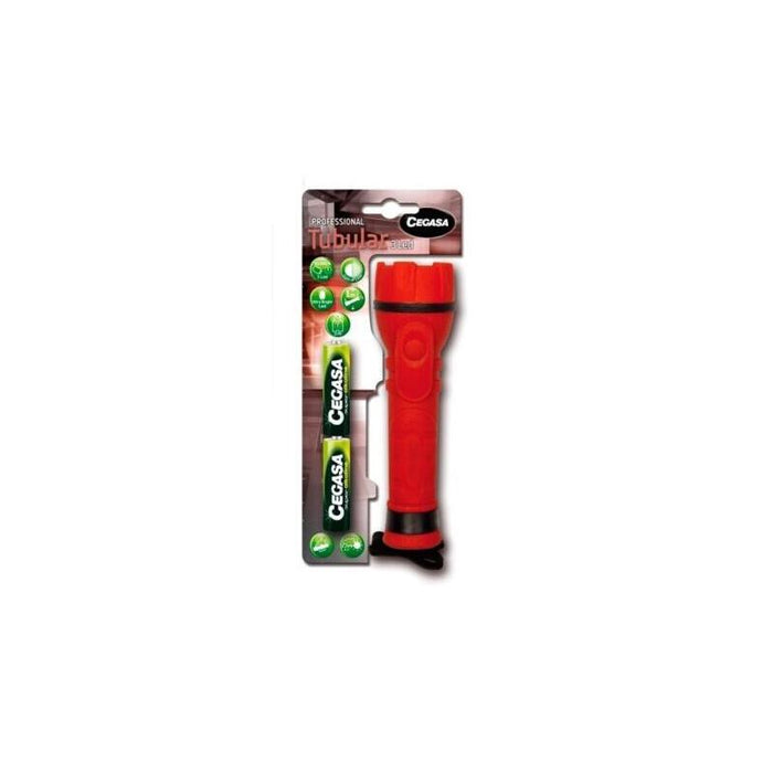 Cegasa Profesional Linterna De 3 Led - Cuerpo De Goma Antideslizante - Resistente A Golpes Y Humedad - Funciona Con 2