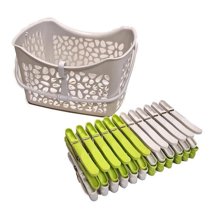 Cesto Rigido Con 24 Pinzas 22 X 13 X 12 Cm