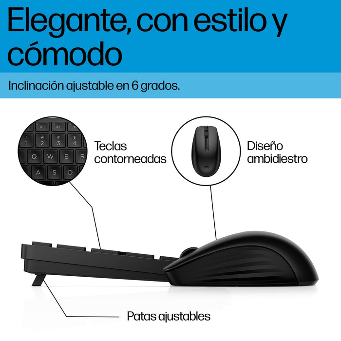 EAN 197497587593 - HP 655 Wireless Keyboard and Mouse Combo White teclado Ratón incluido Universal RF inalámbrica + USB Blanc imagen 7