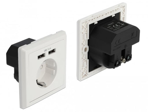 EAN 4043619114719 - DeLOCK 11471 toma de corriente CEE 7/3 + USB Blanco imagen 1