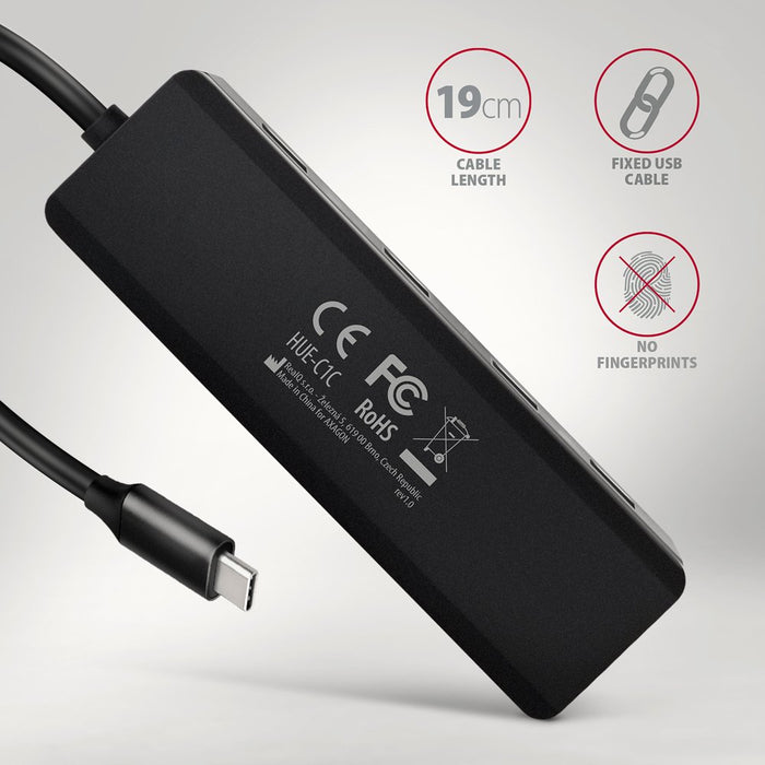 EAN 8595247907684 - Axagon HUE-C1C hub de interfaz USB 3.2 Gen 1 (3.1 Gen 1) Type-C 5000 Mbit/s Negro imagen 5