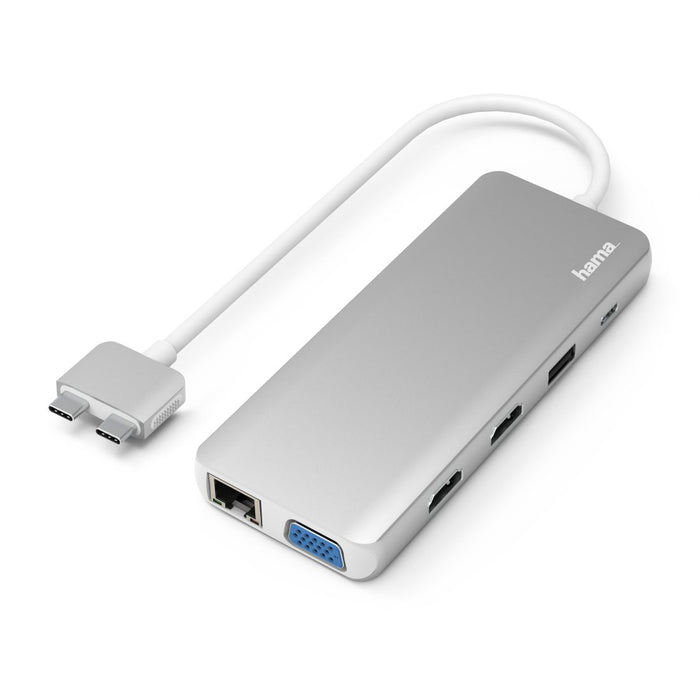 EAN 4047443458124 - Hama 00200133 base para portátil y replicador de puertos USB 3.2 Gen 1 (3.1 Gen 1) Type-C Plata, Blanco imagen 1