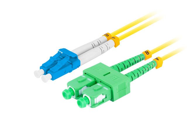 EAN 5901969439977 - Lanberg FO-LUSA-SD11-0020-YE Cable de fibra óptica e InfiniBand 2 m SC LC LC/SC Amarillo imagen 1