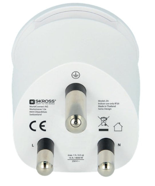 EAN 7640166320043 - Skross 1.500202-E adaptador de enchufe eléctrico Tipo F Blanco imagen 2