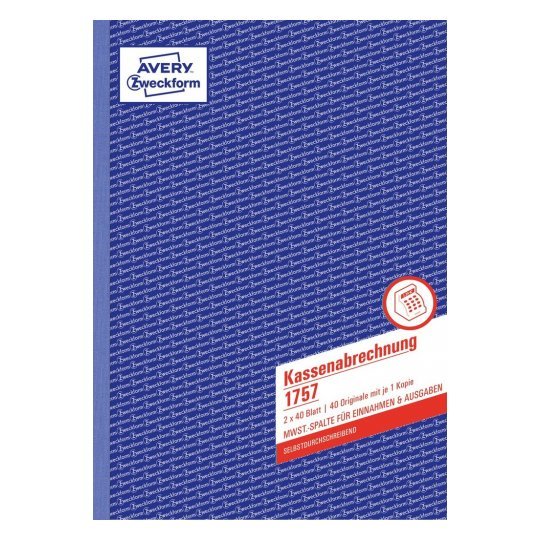 EAN 4004182017579 - Avery 1757 hoja y libro contables A4 40 páginas imagen 1