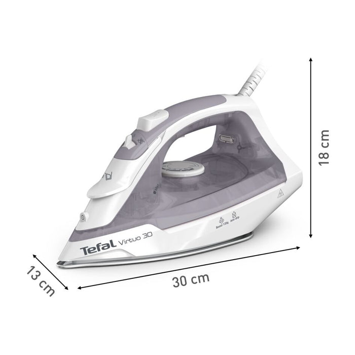 EAN 3121040092781 - Tefal Virtuo 30 FV2C43E0 plancha Plancha vapor-seco Suela de cerámica 2000 W Gris, Blanco imagen 7