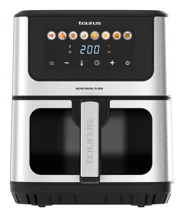 EAN 8414234739995 - Taurus AIR FRY DIGITAL 7S VIEW Sencillo 6,5 L Independiente 1600 W Freidora de aire caliente Plata, Negro imagen 1