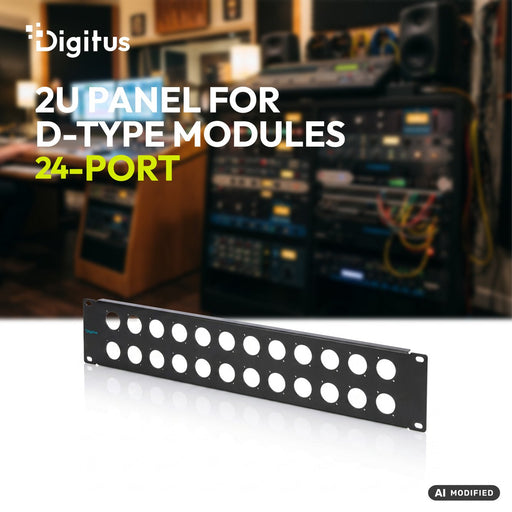 EAN 4016032510635 - Digitus 2U rack panel for 24 x D-Type modules Panel de conectores imagen 2