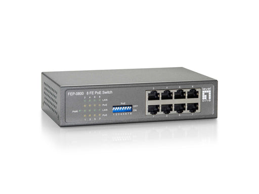 EAN 4015867187975 - LevelOne FEP-0800 switch Fast Ethernet (10/100) Energía sobre Ethernet (PoE) Negro, Gris imagen 1