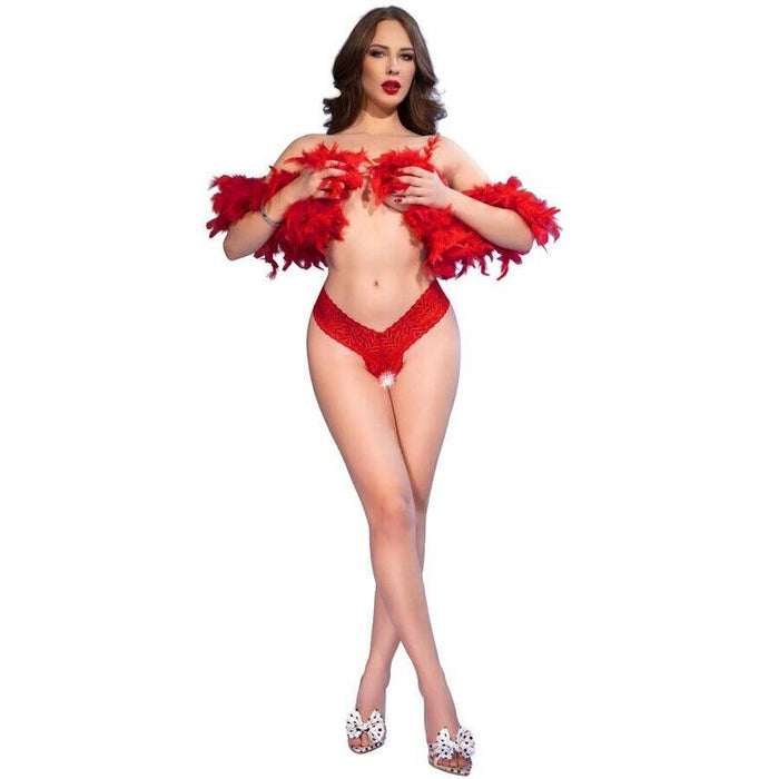Chilirose - Cr 4885 Tanga Con Entrepierna Abierta Rojo L
