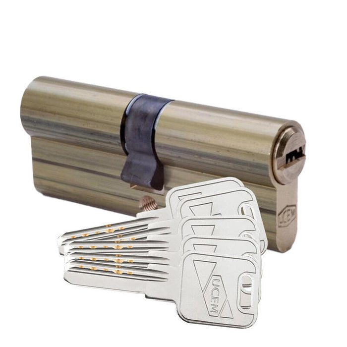 Cilindro De Seguridad Europerfil 33x33mm Latón, Leva Larga. 2000s2lp3333ll Ucem