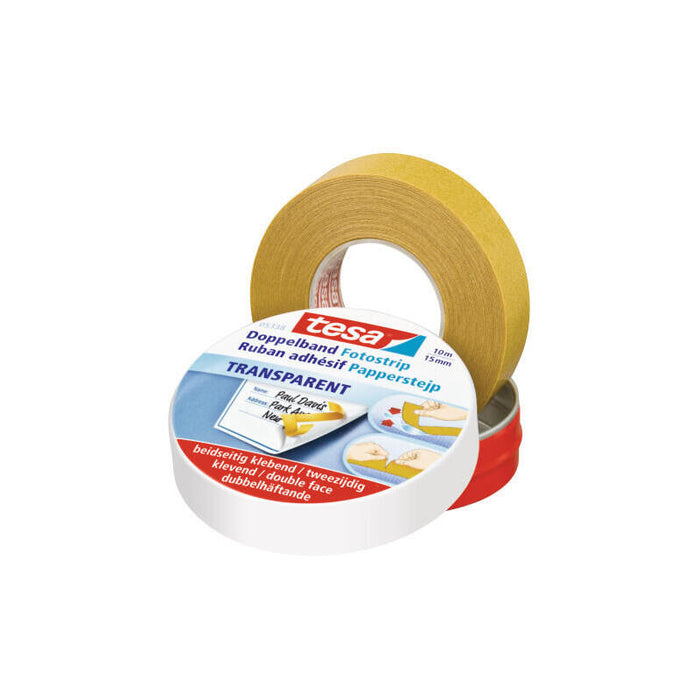 Cinta Adhesiva De Doble Cara 15mm X 10m Transparente  Tesa