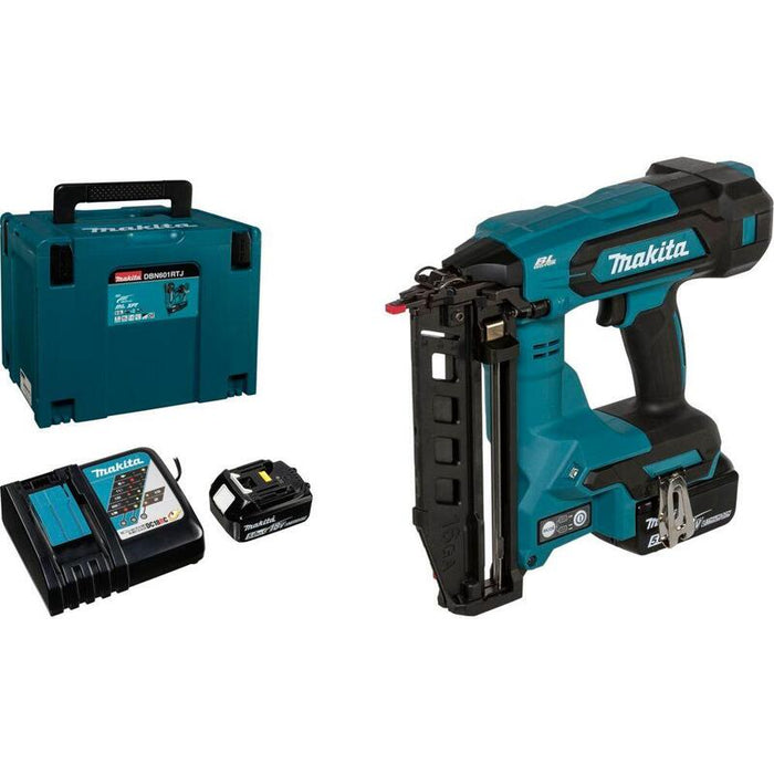 Clavadora  Makita  Inalámbrica Con Cabezal De Prensa Dbn601rtj De 64 Mm Y 18 V