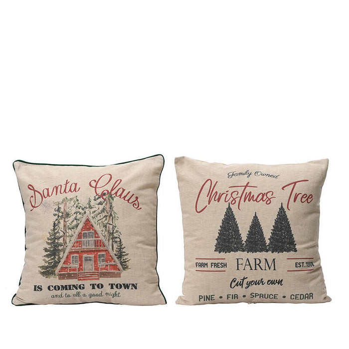 Cojin Con Estampado Navideño, 2 Modelos, 45x10x45cm. Basics