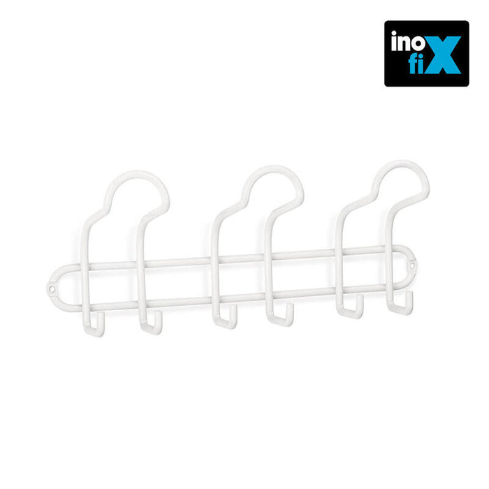 Colgador Acero 3 Ganchos Triples Blanco Mate Inofixcolgador Acero 3 Ganchos Triples Blanco Mate Inofix