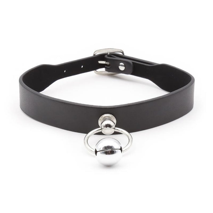 Collar Con Aro Y Cascabel Negro
