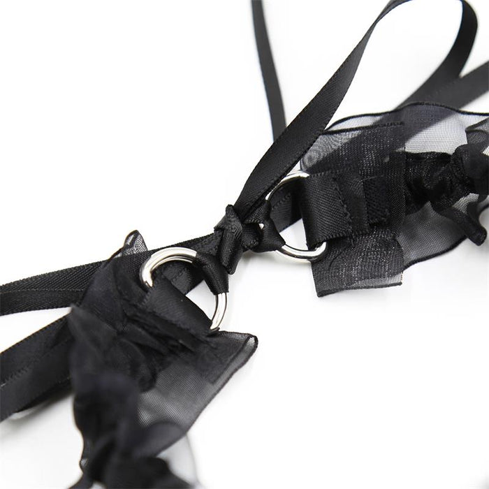 Collar Con Lazo, Cascabel Y Encaje