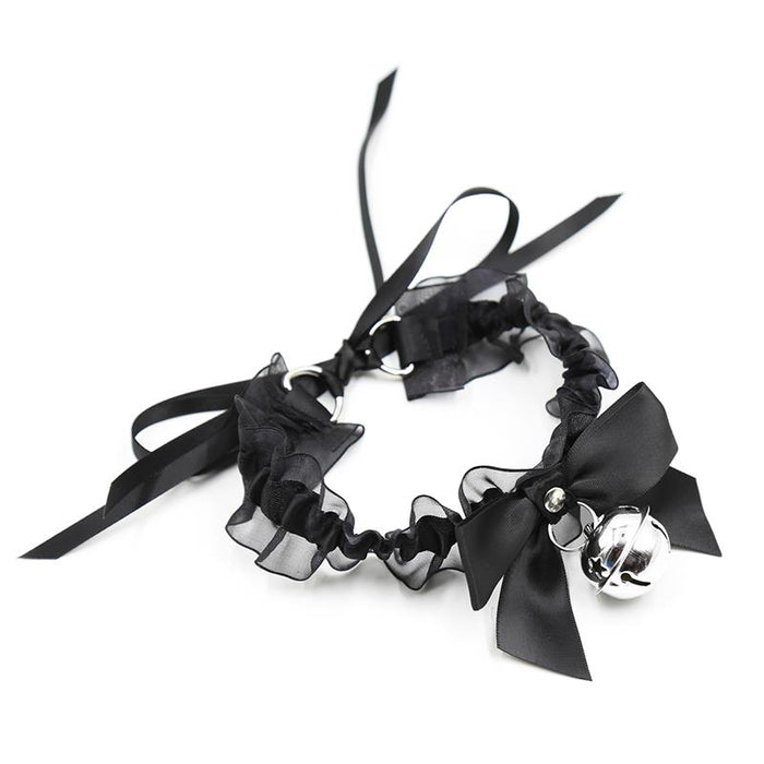 Collar Con Lazo, Cascabel Y Encaje
