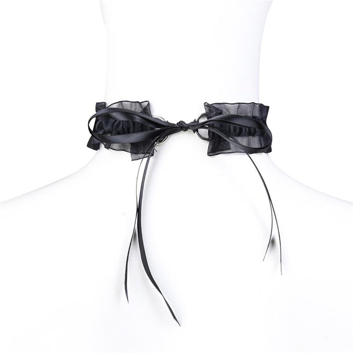 Collar Con Lazo, Cascabel Y Encaje